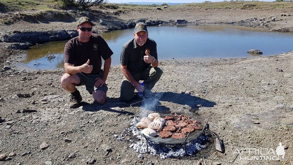 Eland burgers in the bush