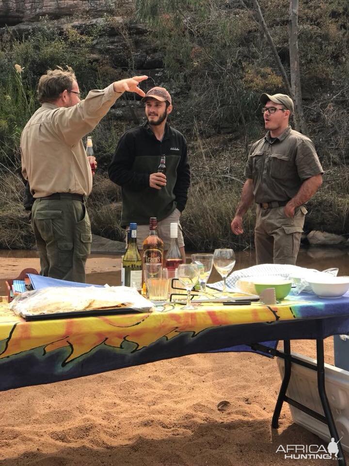 Enjoying Lunch in the bush