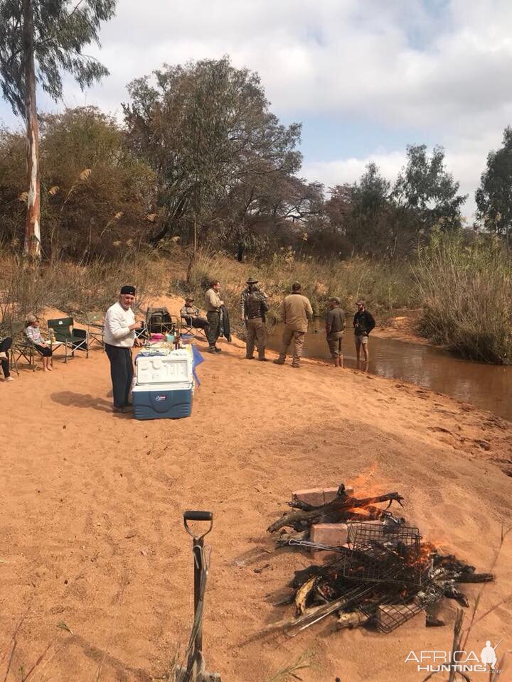 Enjoying Lunch in the bush