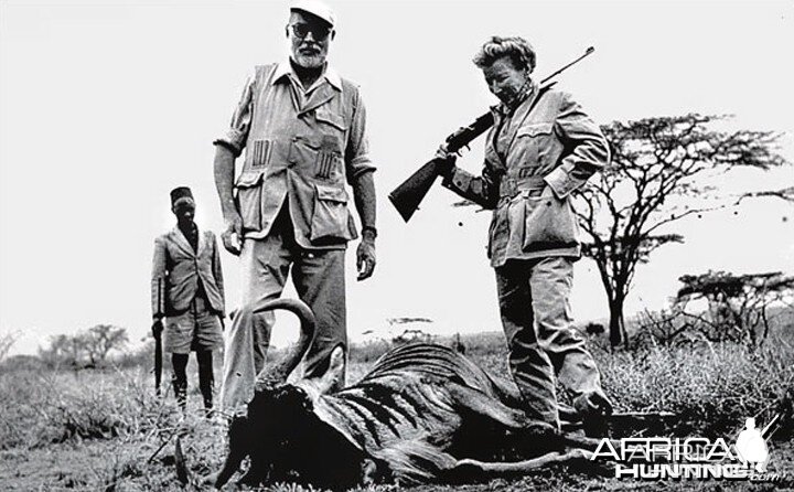 Ernest Hemingway and his wife, Mary, on safari in 1953