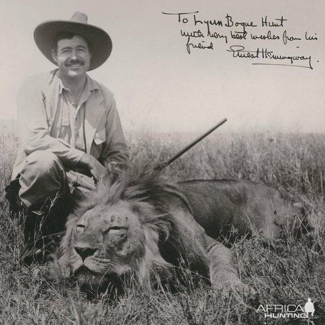 Ernest Hemingway Hunting Lion