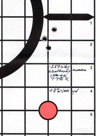 Factory Weatherby ammo .257 Wby 100 gr TTSX from a factory Mark V