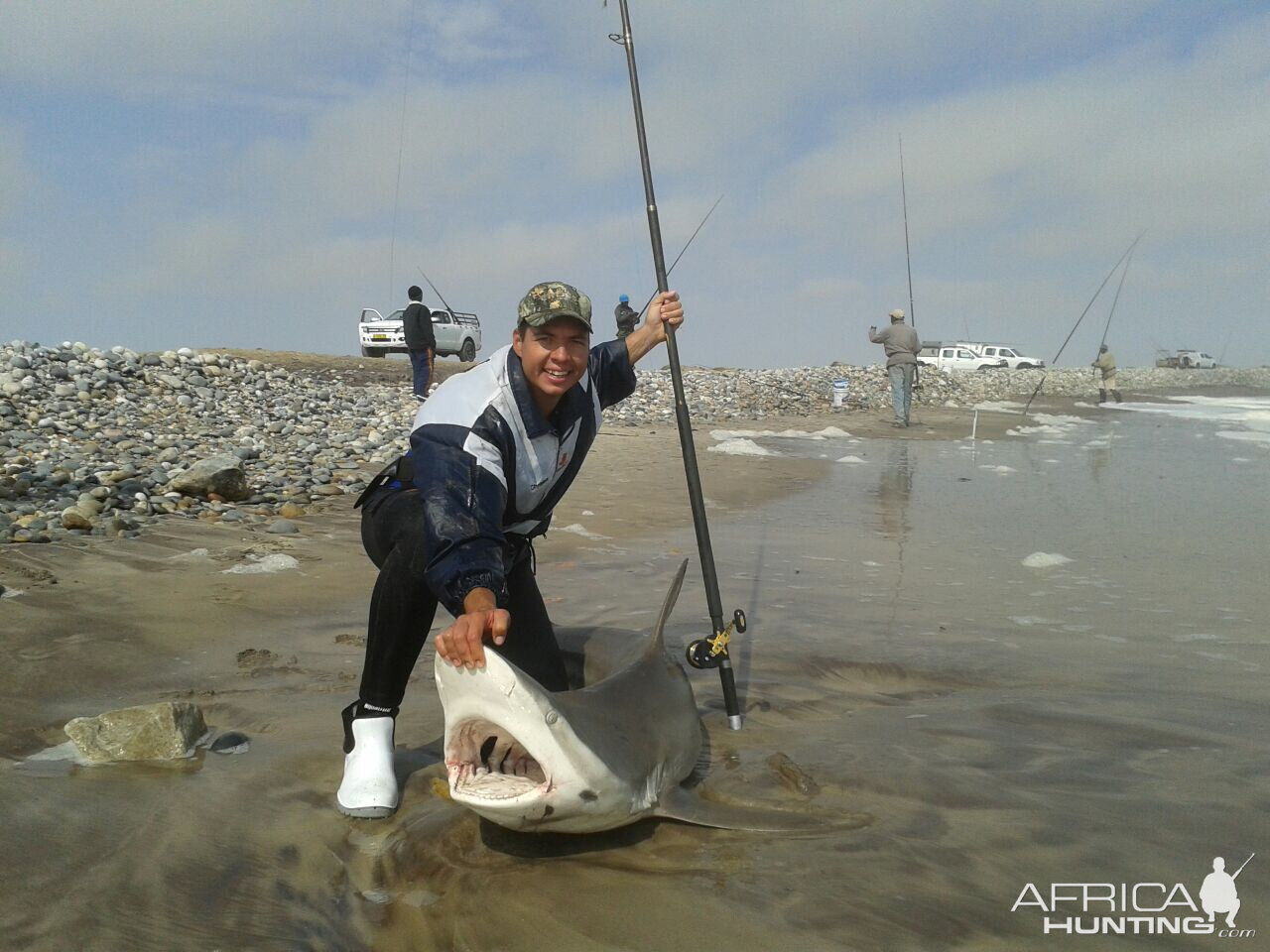 Fishing Bronze Whaler Shark Namibia