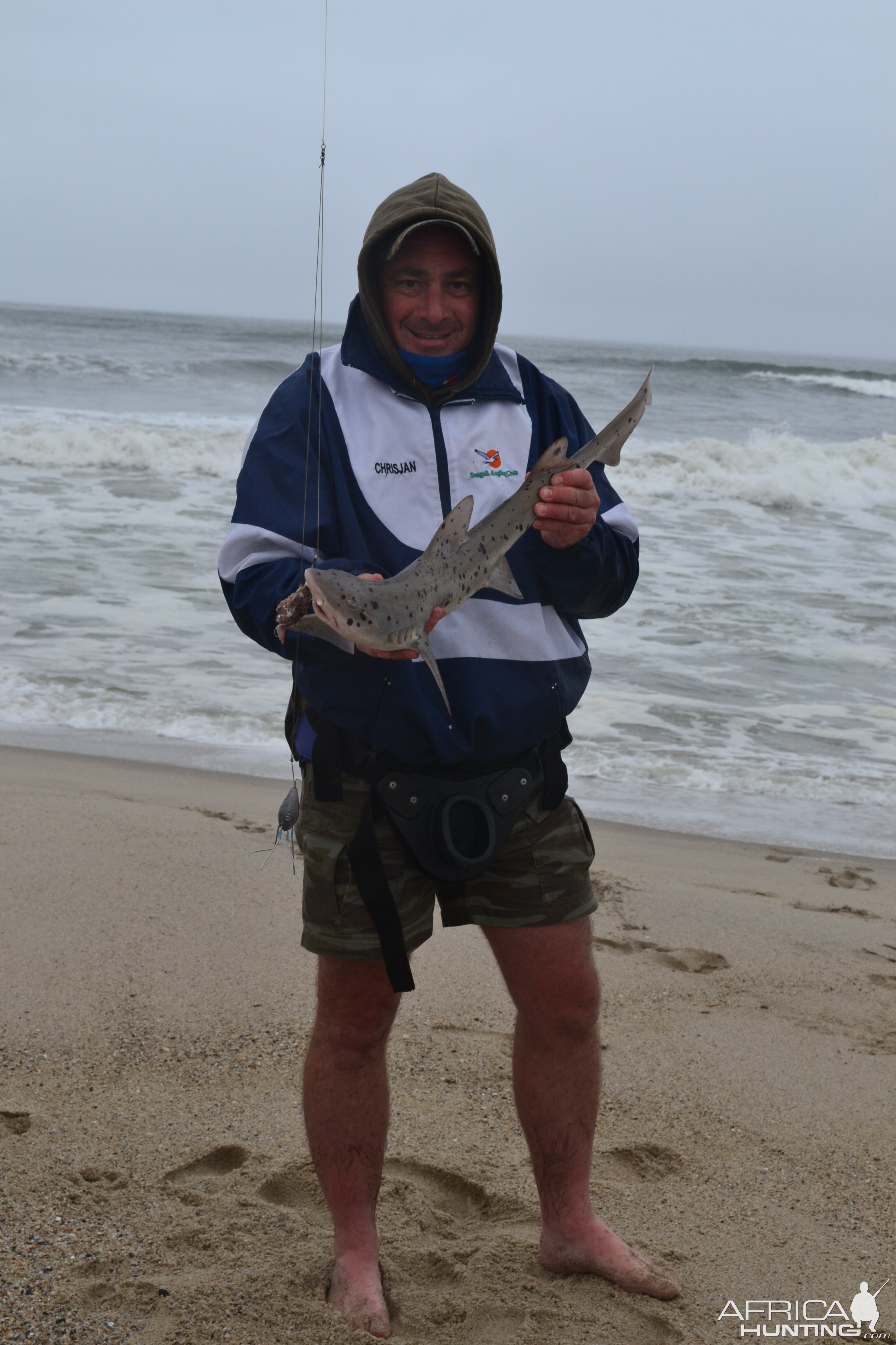 Fishing Spotted Gully Shark in Namibia