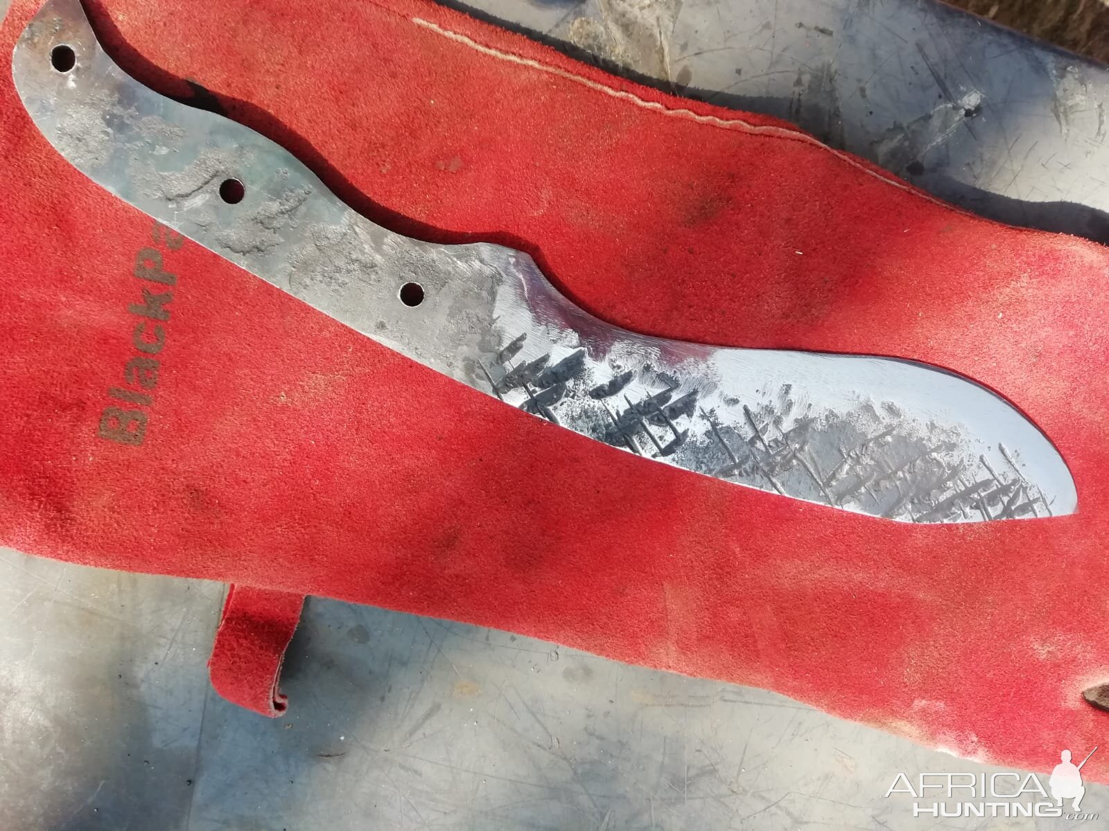 Forging camp/chopper knife for use on Safari