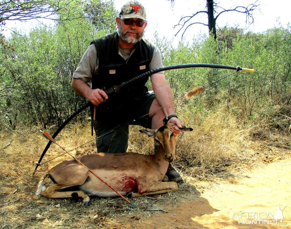 Gemsbok horn barebow Impala hunt