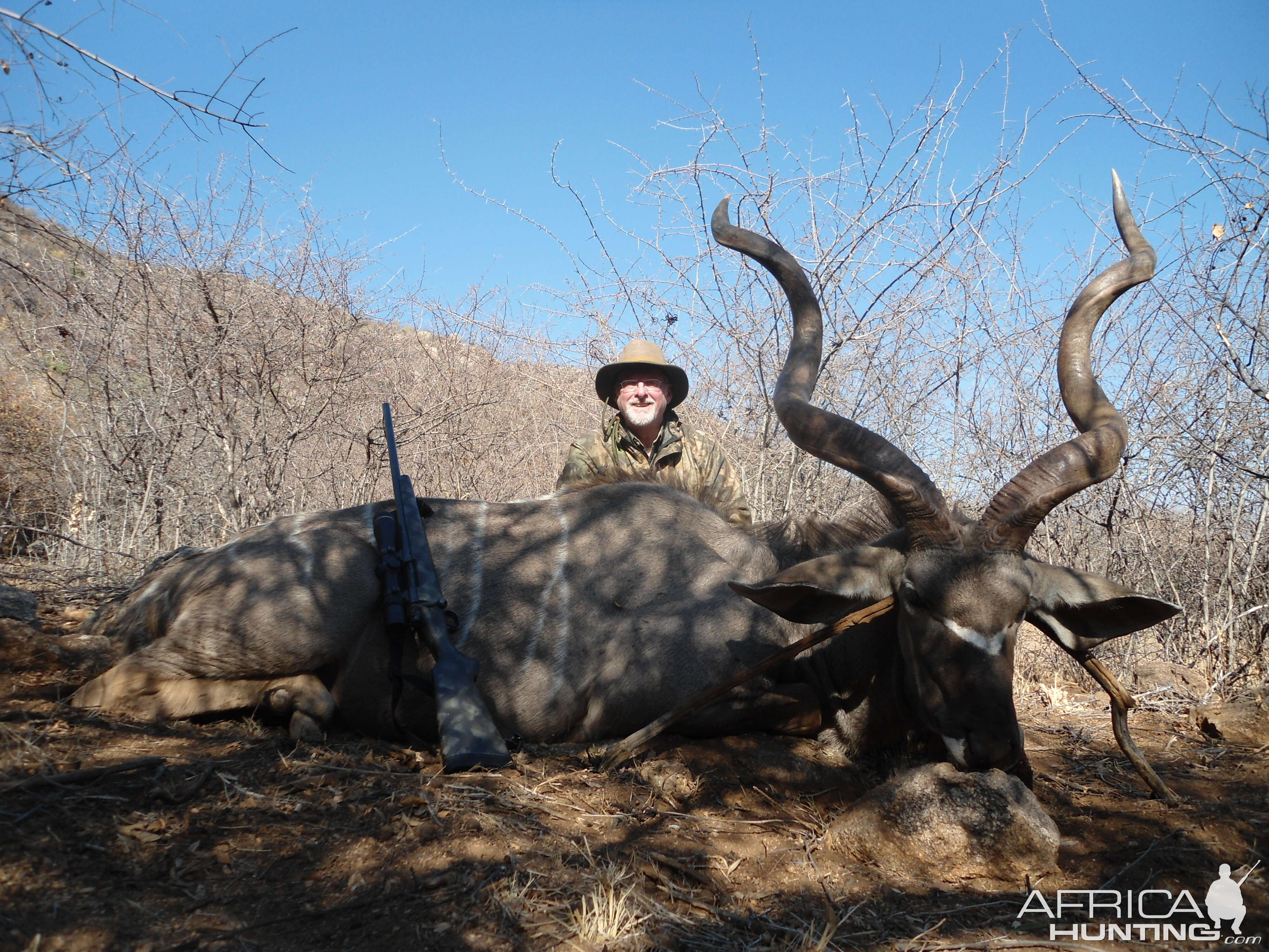 Greater Kudu hunted with Ozondjahe Hunting Safaris in Namibia