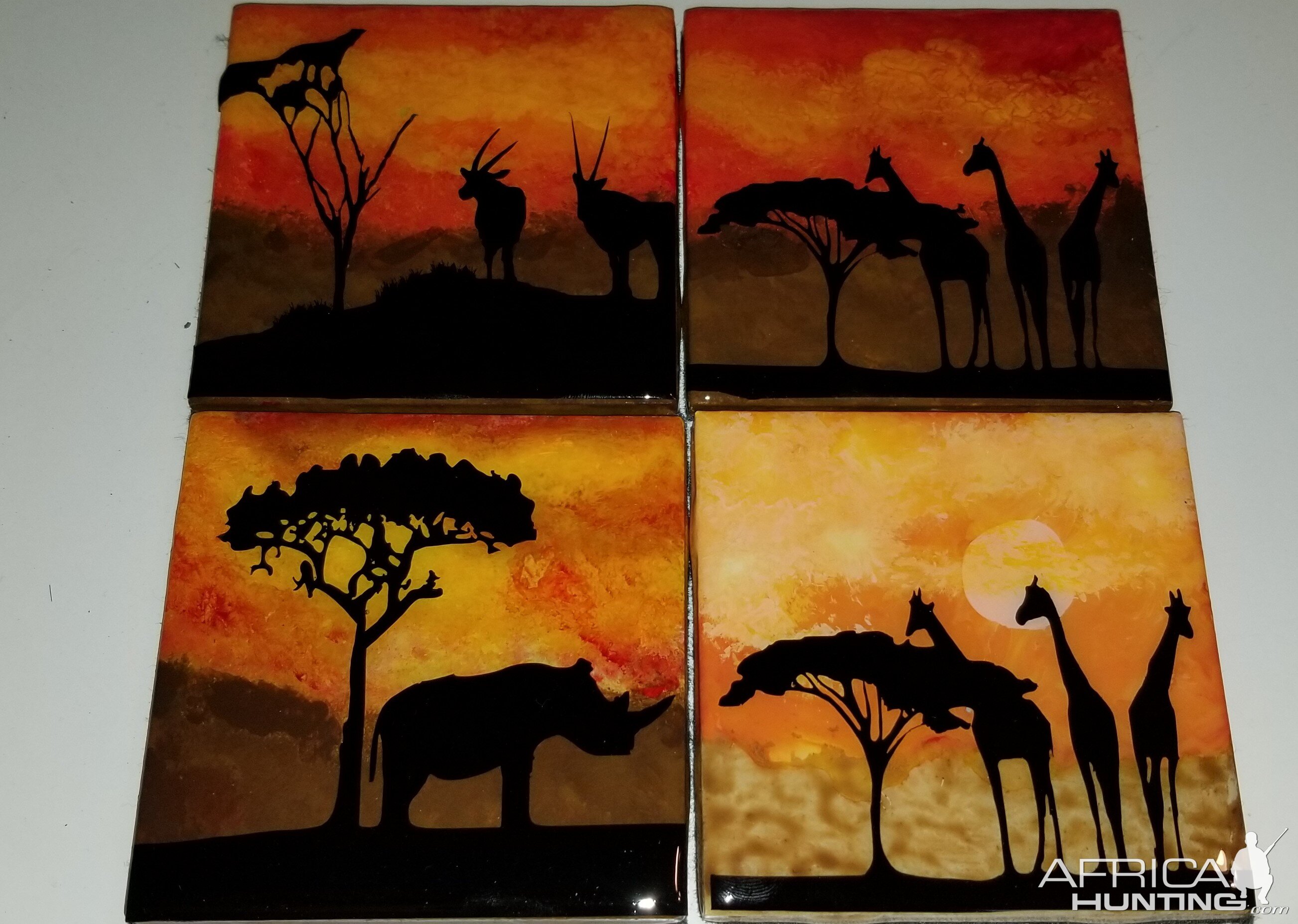 Hand Painted African Theme Coaster Sets