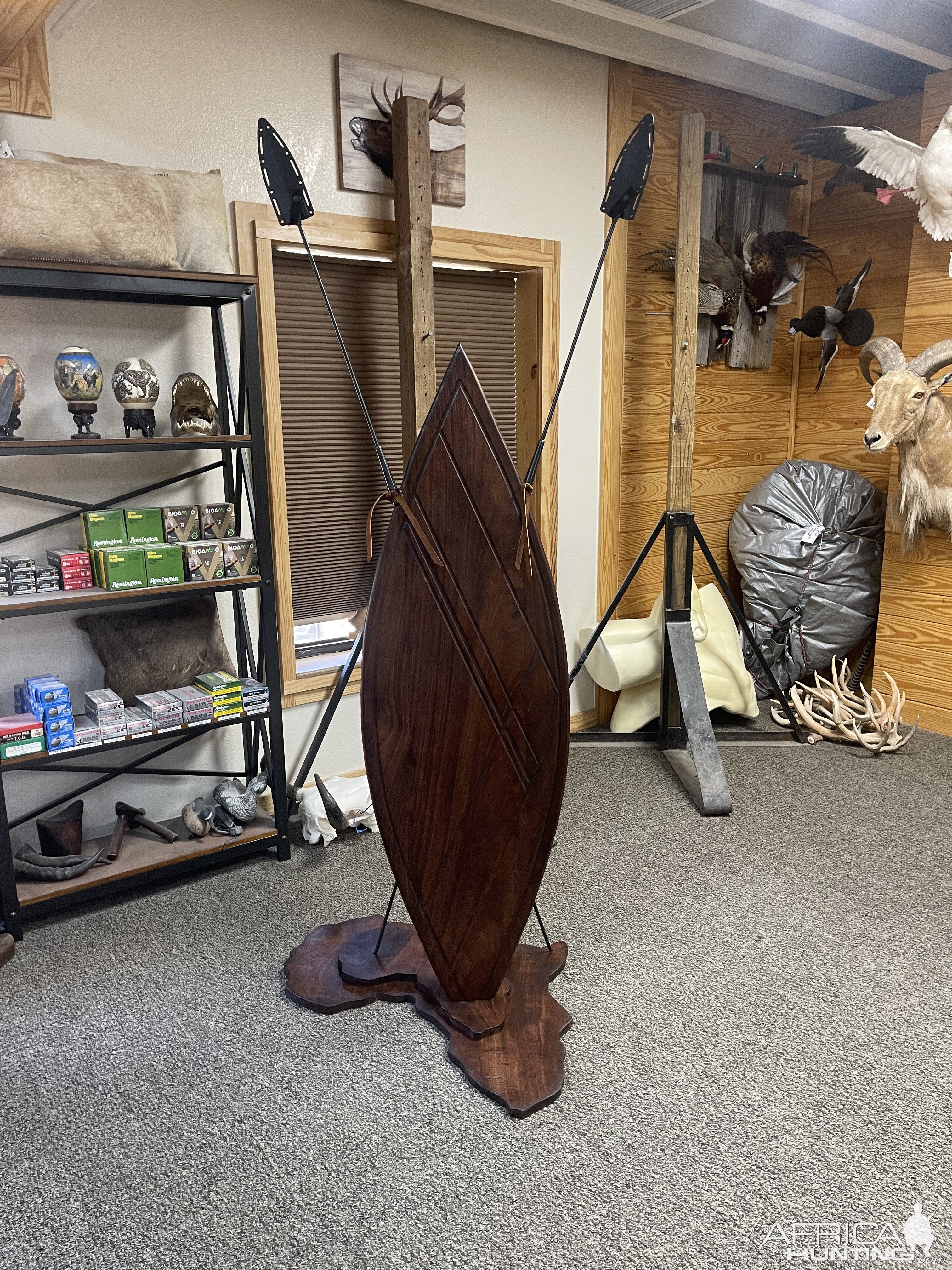 Handmade Mahogany Shield & Base