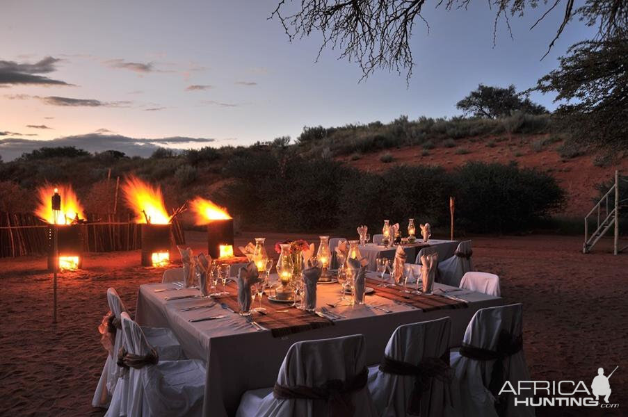 Having dinner in the outdoors