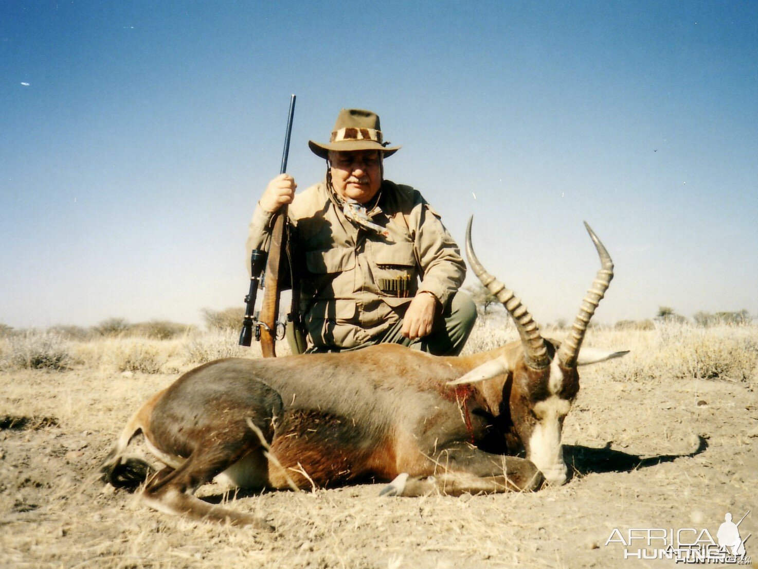 Holstein Hunting Safaris Namibia -client with a Blesbuck