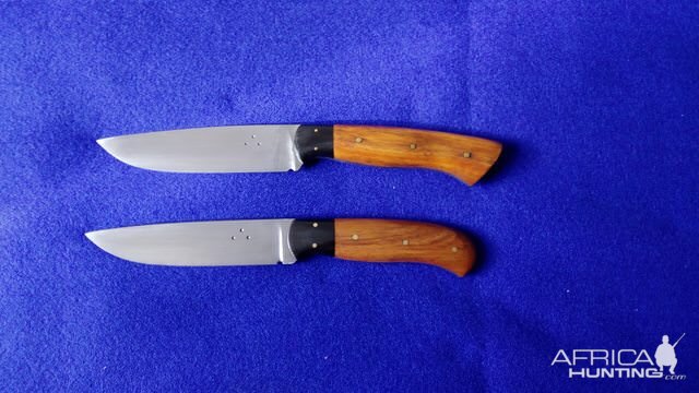 Hunter butcher with Buffalo horn and Blackwood & AH Big Game hunter with Buffalo horn and Blackwood