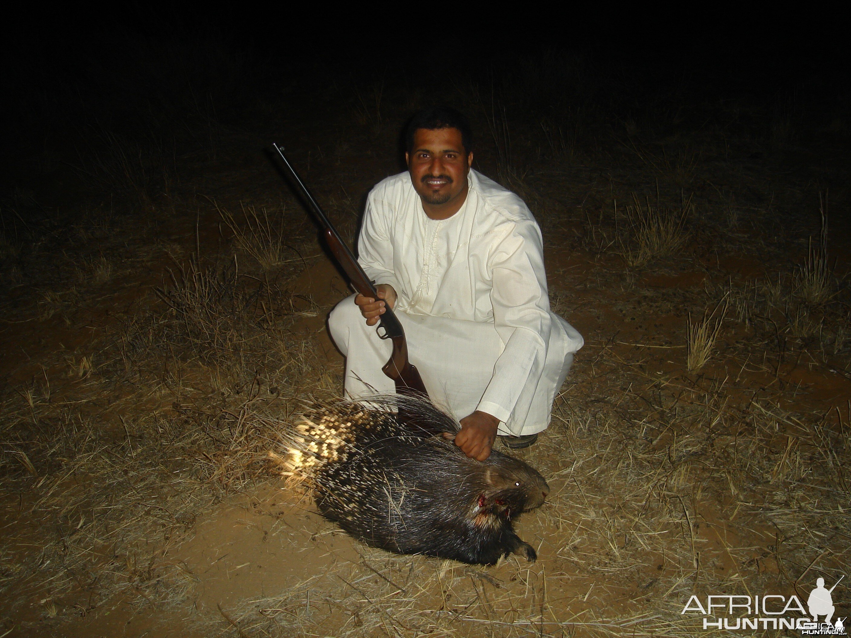 Hunting African or Crested Porcupine in Namibia