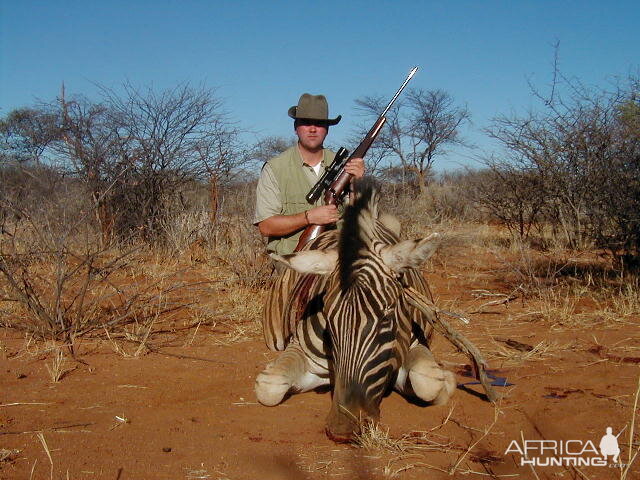 Hunting Burchell's Plain Zebra in Namibia