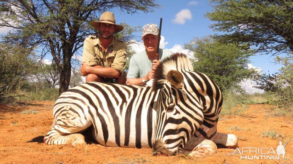 Hunting Burchell's Plain Zebra in Namibia