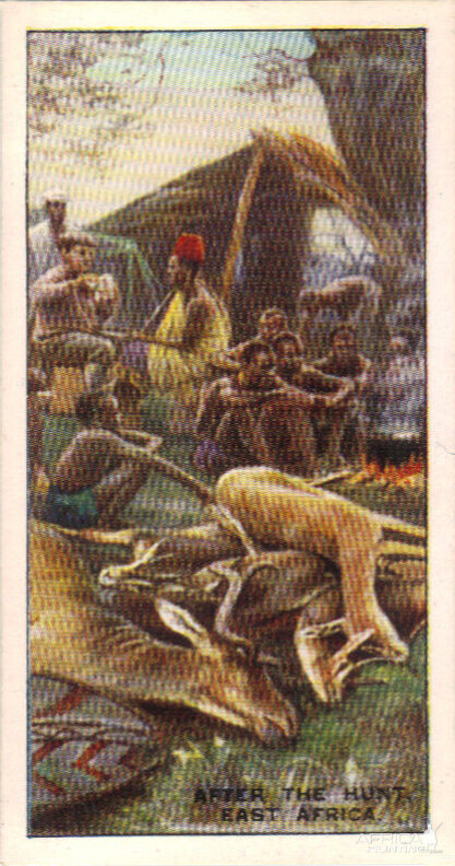 Hunting in Africa tobacco card