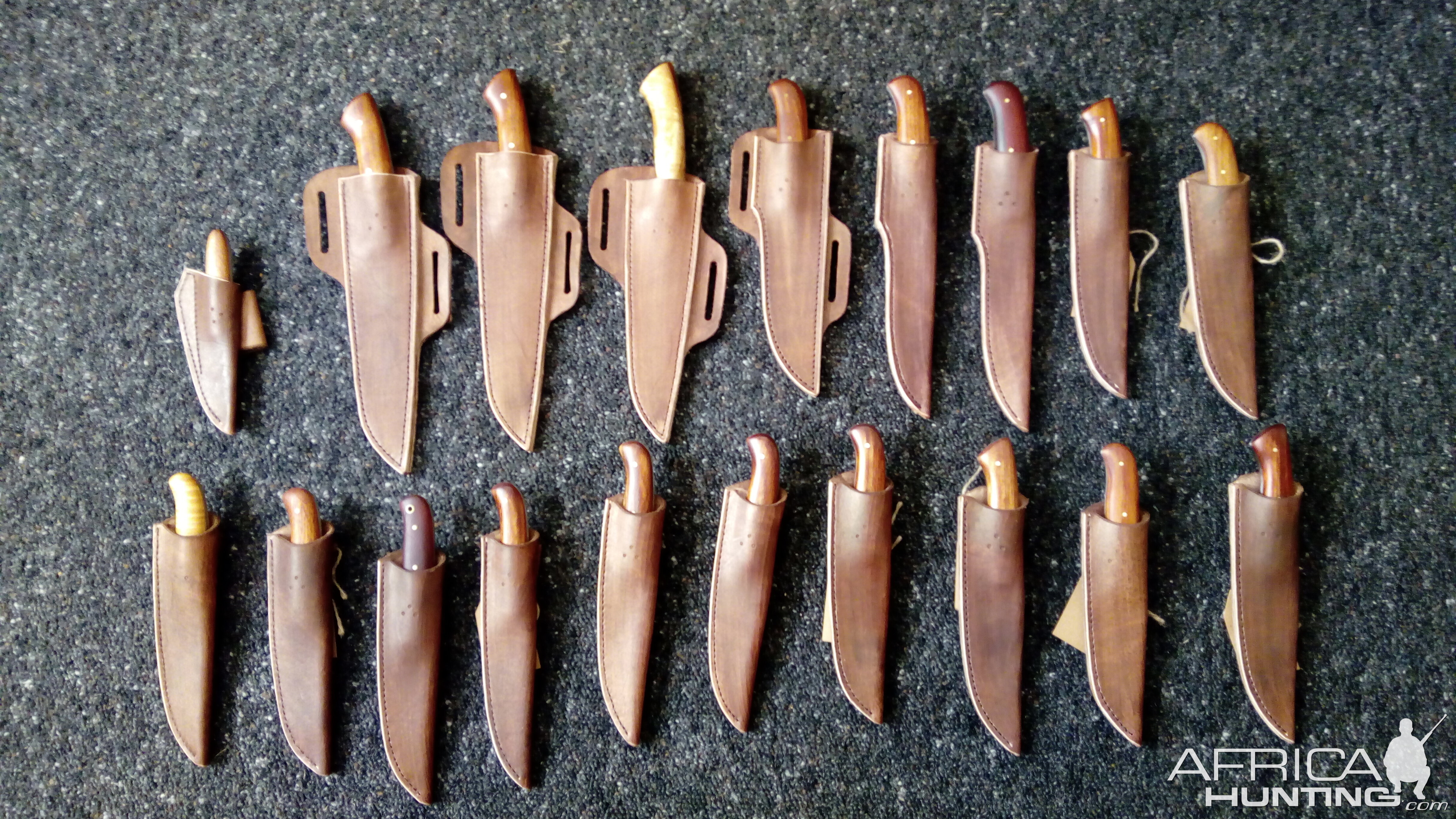 Hunting Knives with their Sheaths on