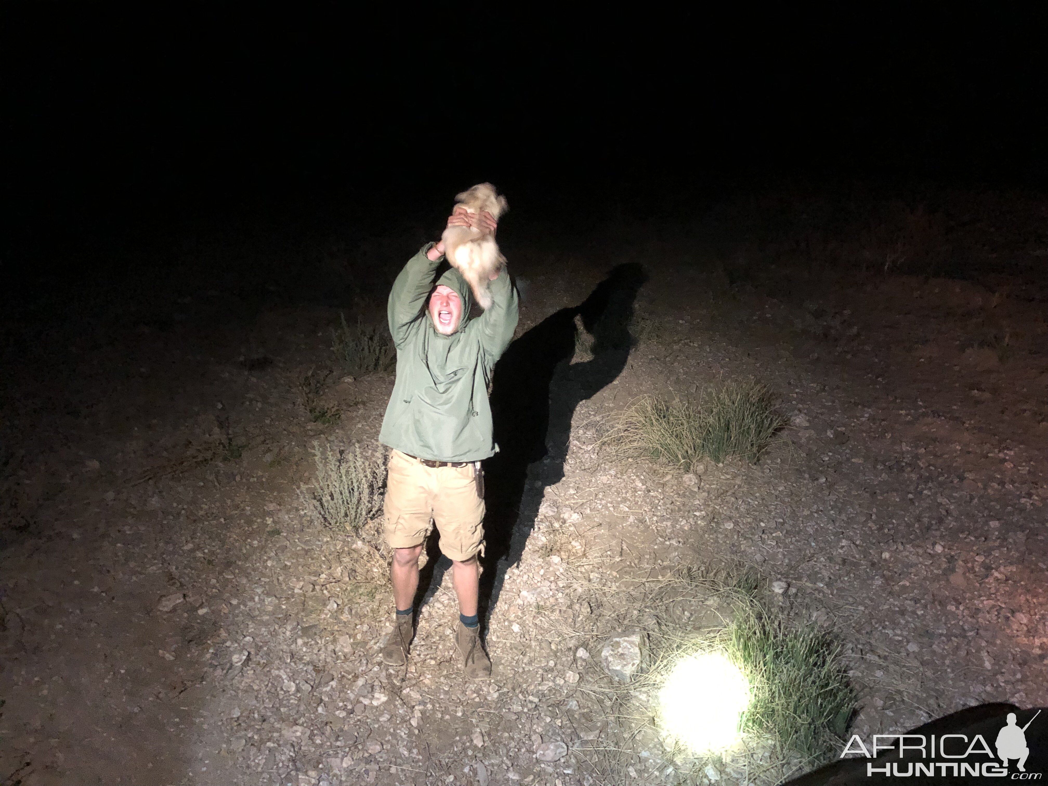 Hunting Springhaas in Namibia