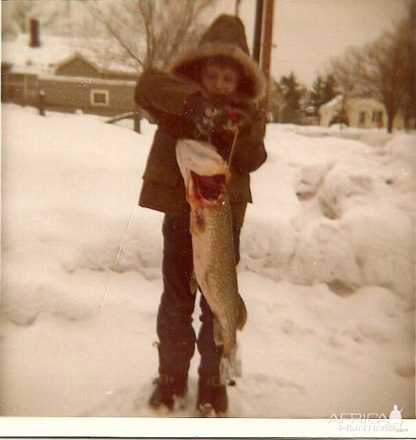 Ice fishing Michigan USA