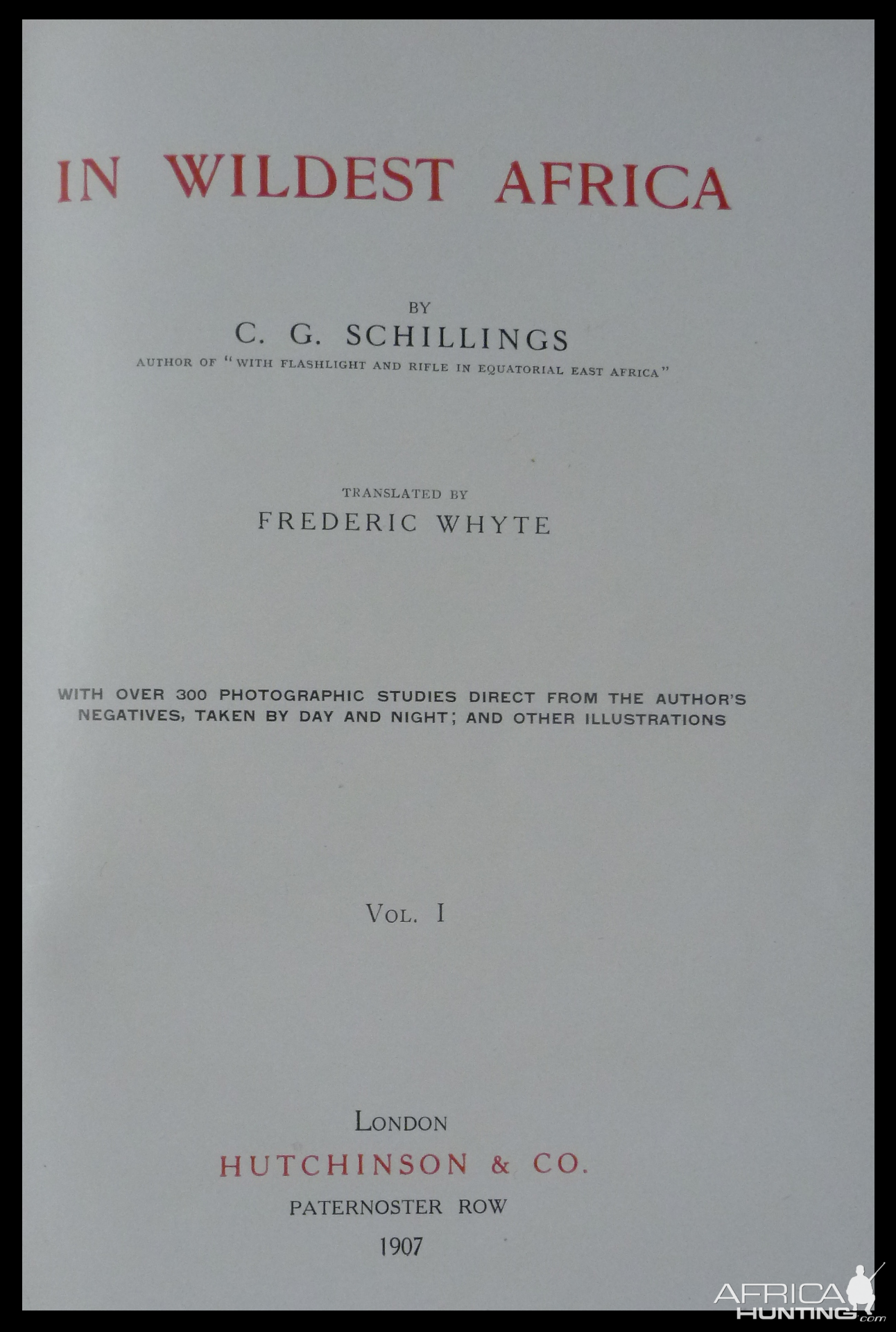 In Wildest Africa Book by C. G. Schillings