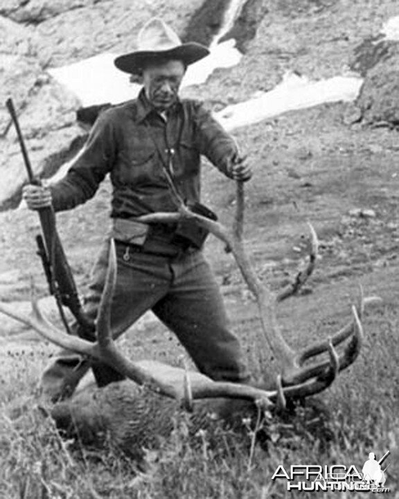 Jack O'Connor with Elk in Wyoming in 1944