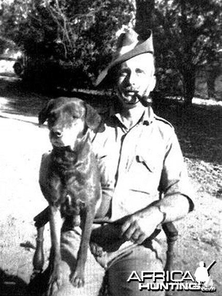 Ken with a mongrel that saved his life, Nipper