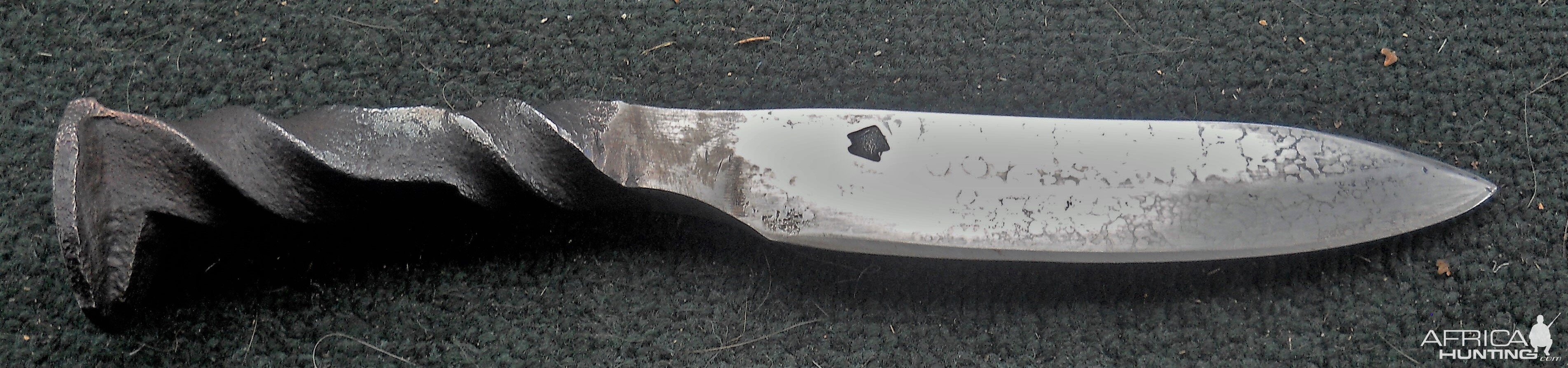 Knife made out of a railroad spike