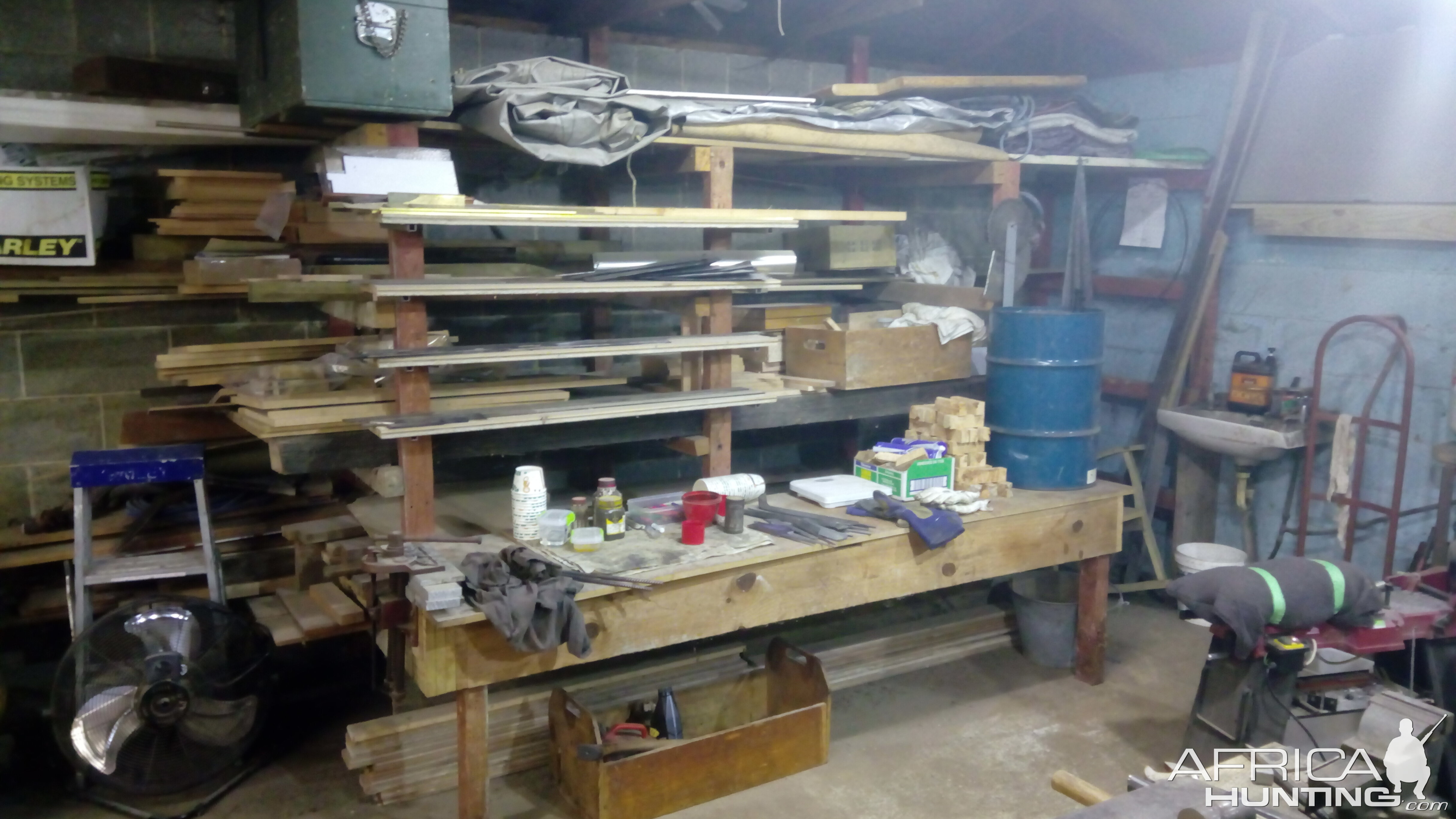 Knife making work area