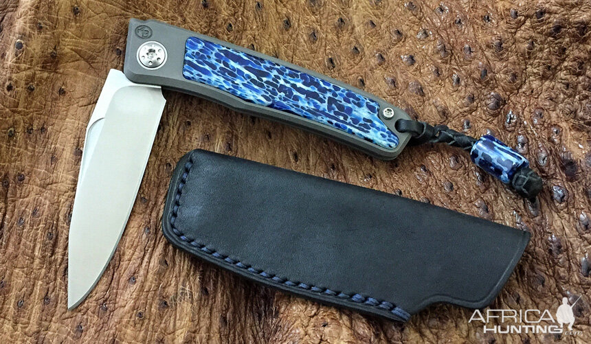 Kudu Bone (Jean Blue) Rinkhals Slip Joint Folder from African Sporting Creations