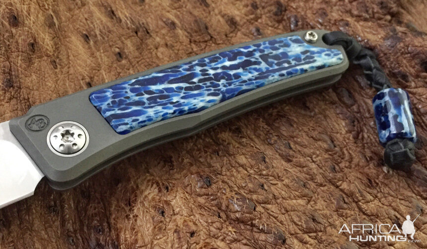 Kudu Bone (Jean Blue) Rinkhals Slip Joint Folder from African Sporting Creations