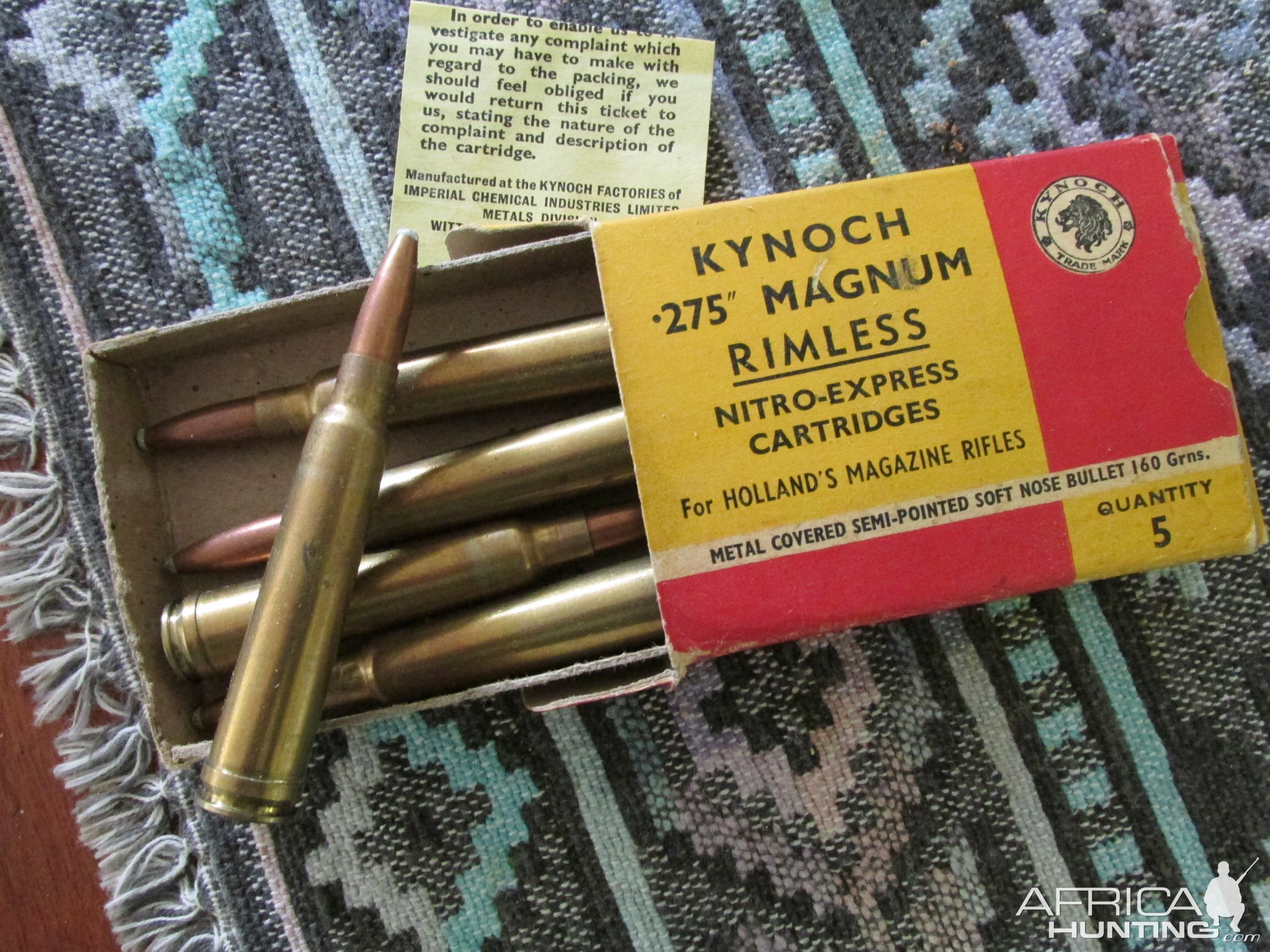 Kynoch .275 Magnum Cartridges