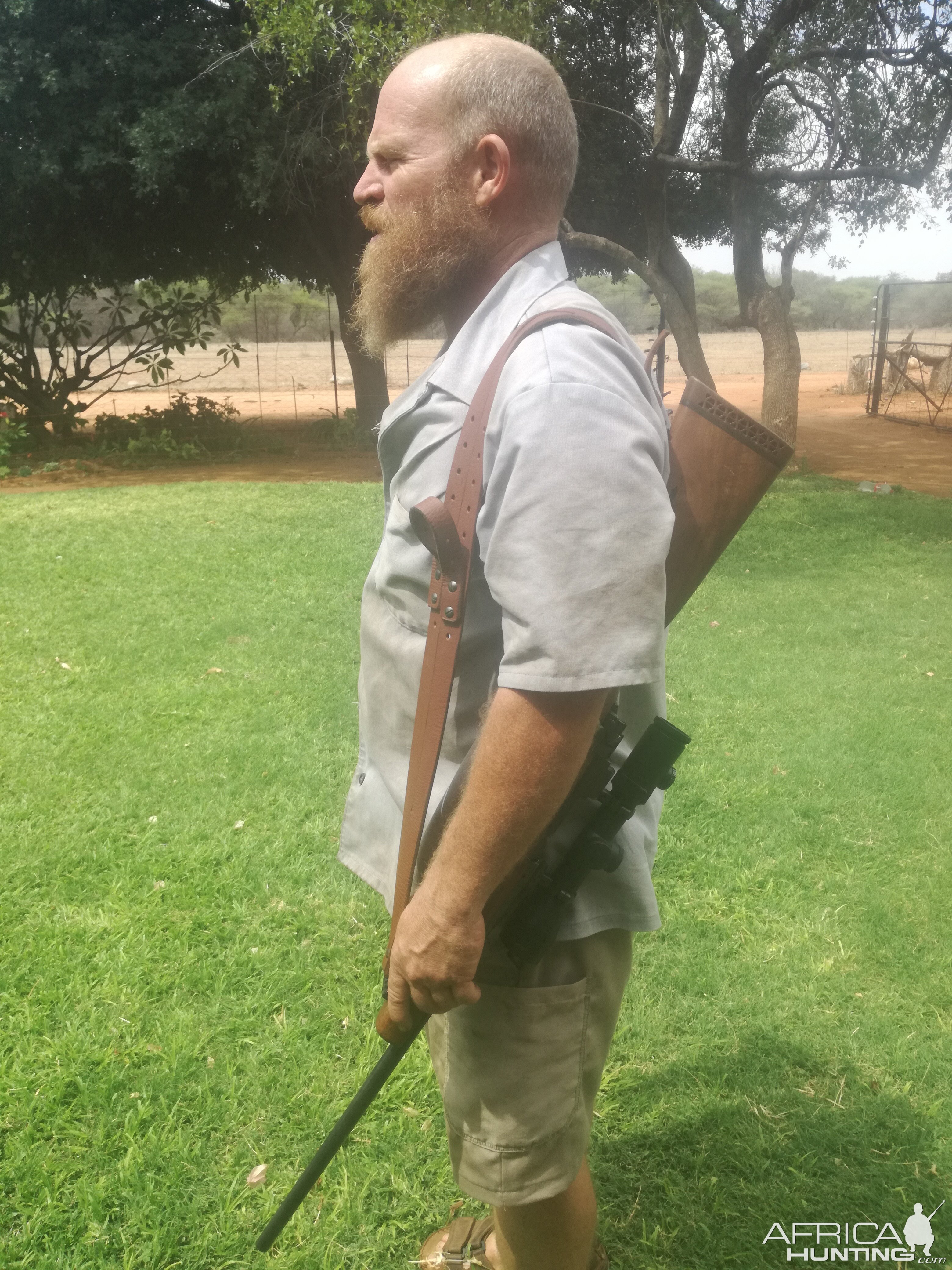 Leather hand made shooting/hunting sling designed by Hansie Minnaar