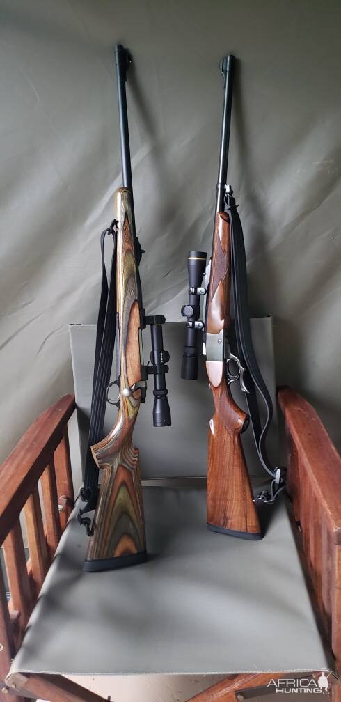 Left-handed Ruger M77 African In 375 Ruger & Ruger #1 in 30-06 Rifles