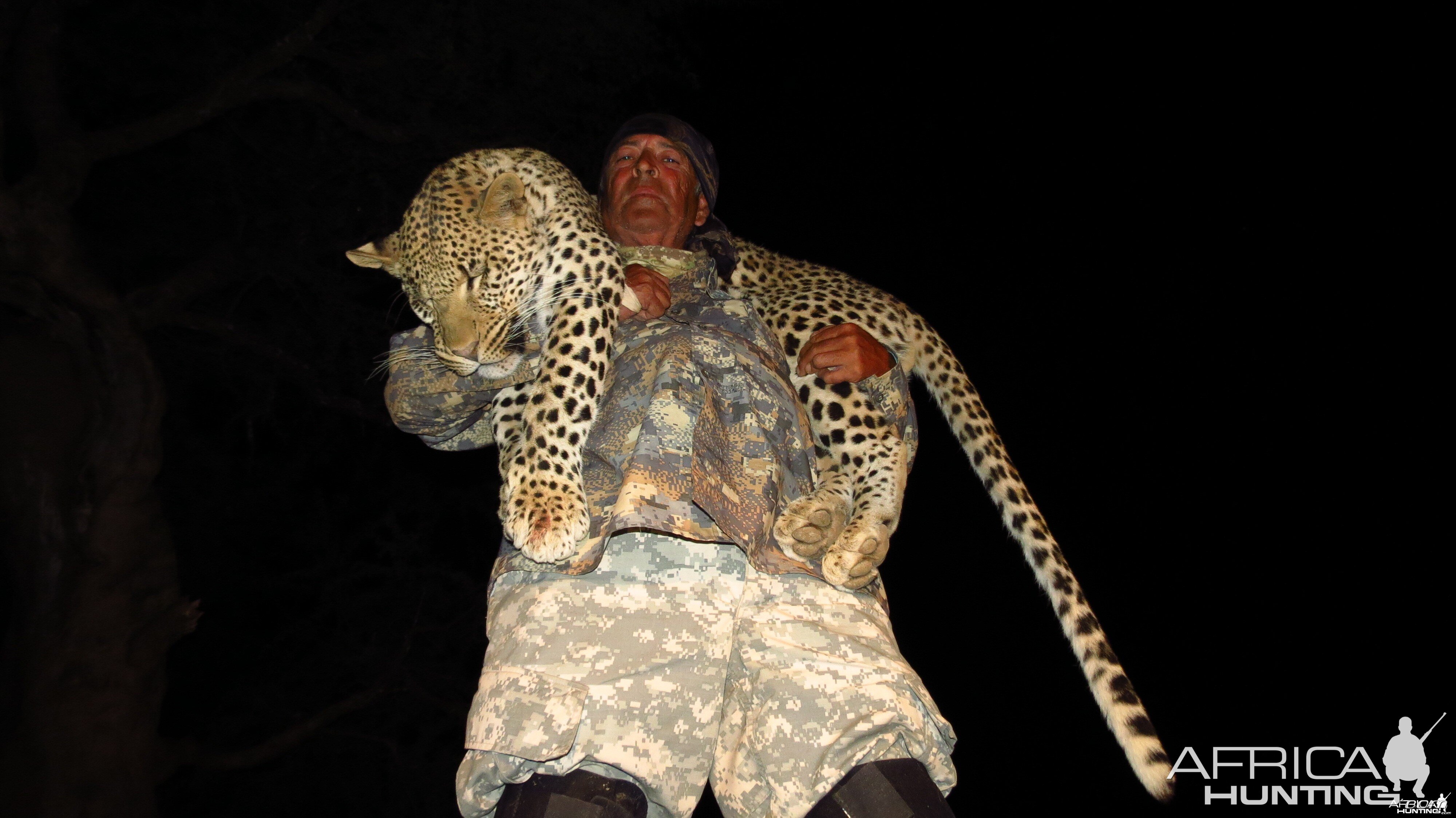 Leopard hunted at Ozondjahe Hunting Safaris in Namibia