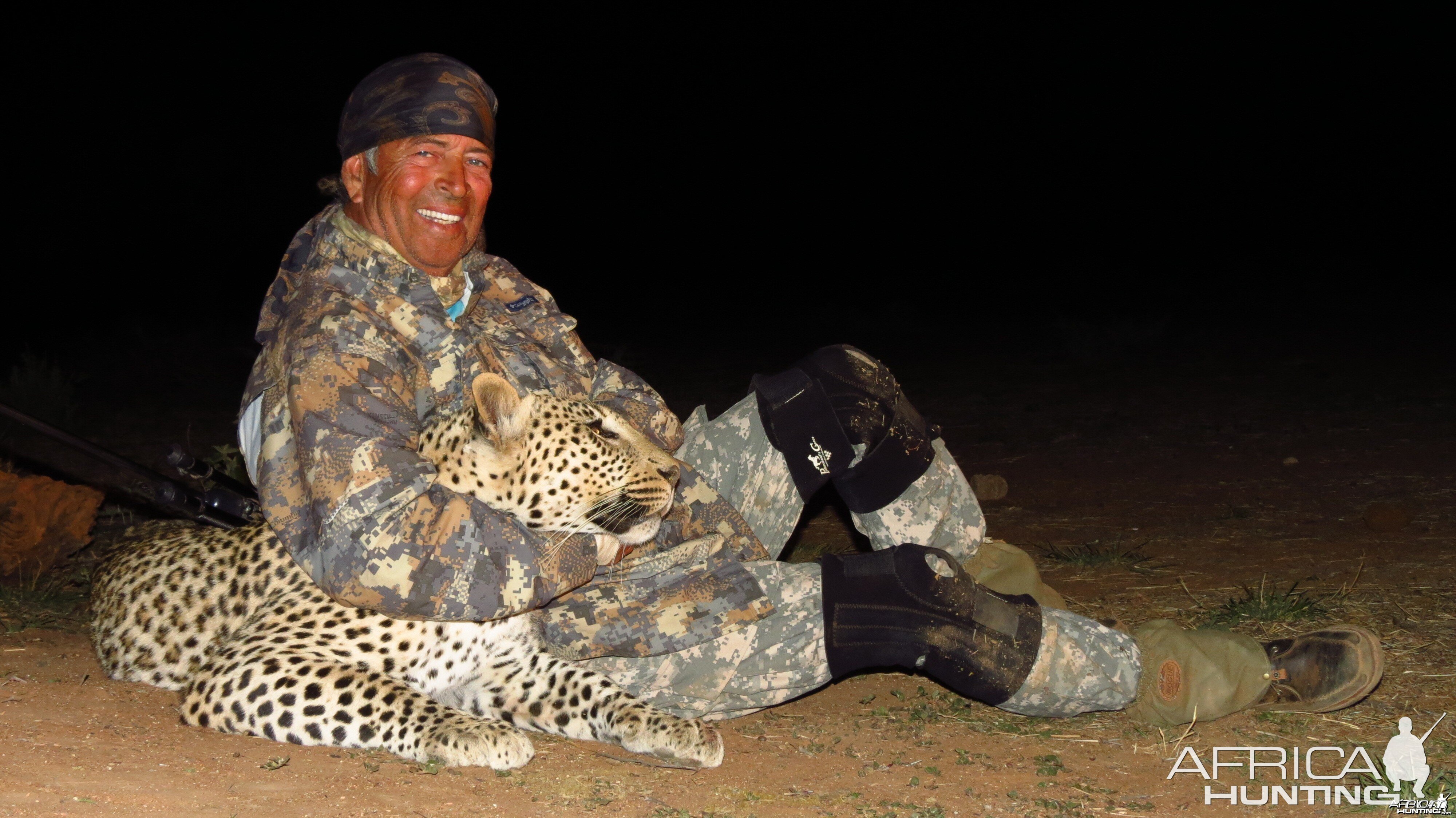 Leopard hunted at Ozondjahe Hunting Safaris in Namibia