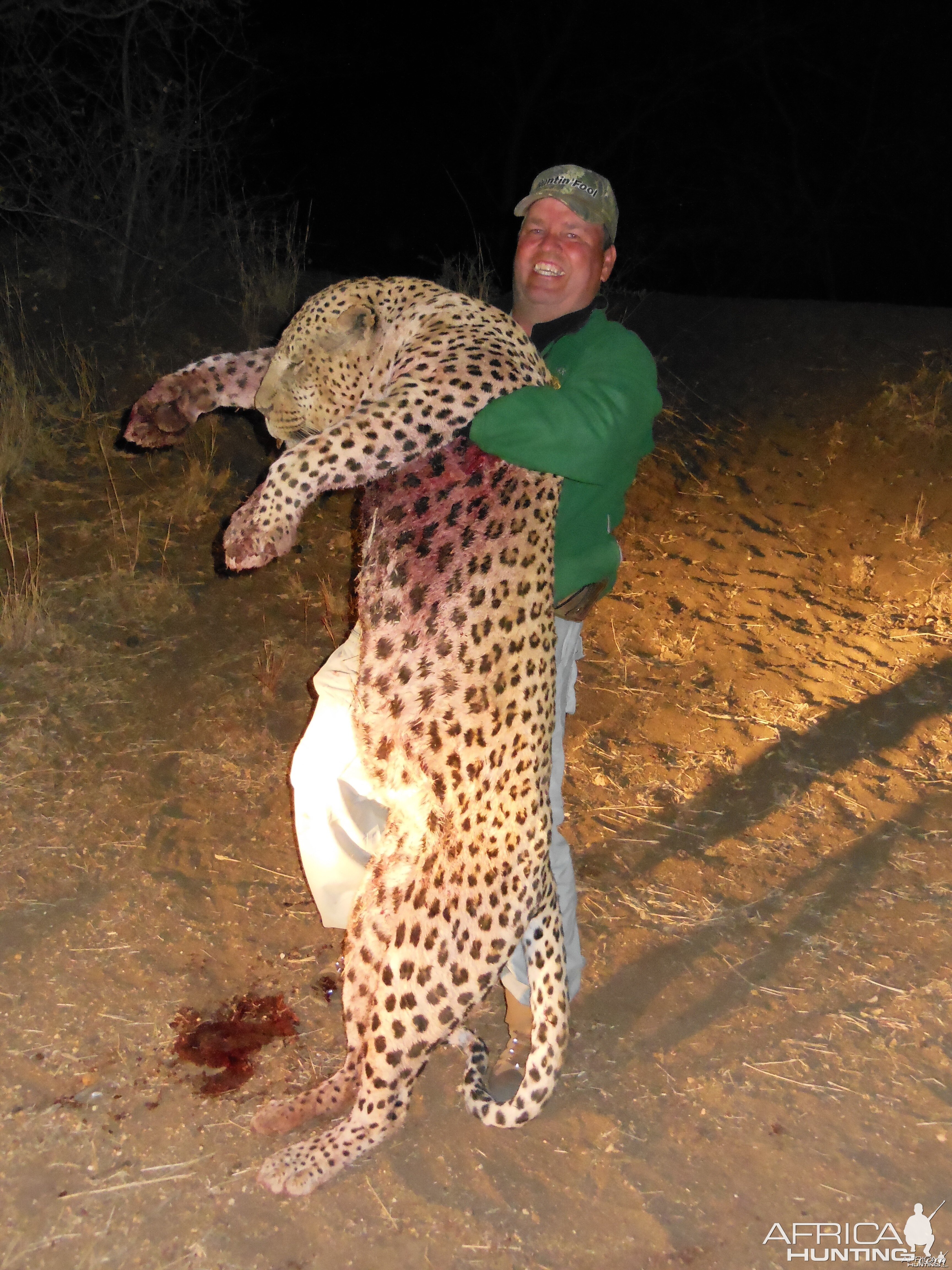 Leopard hunted with Ozondjahe Hunting Safaris in Namibia