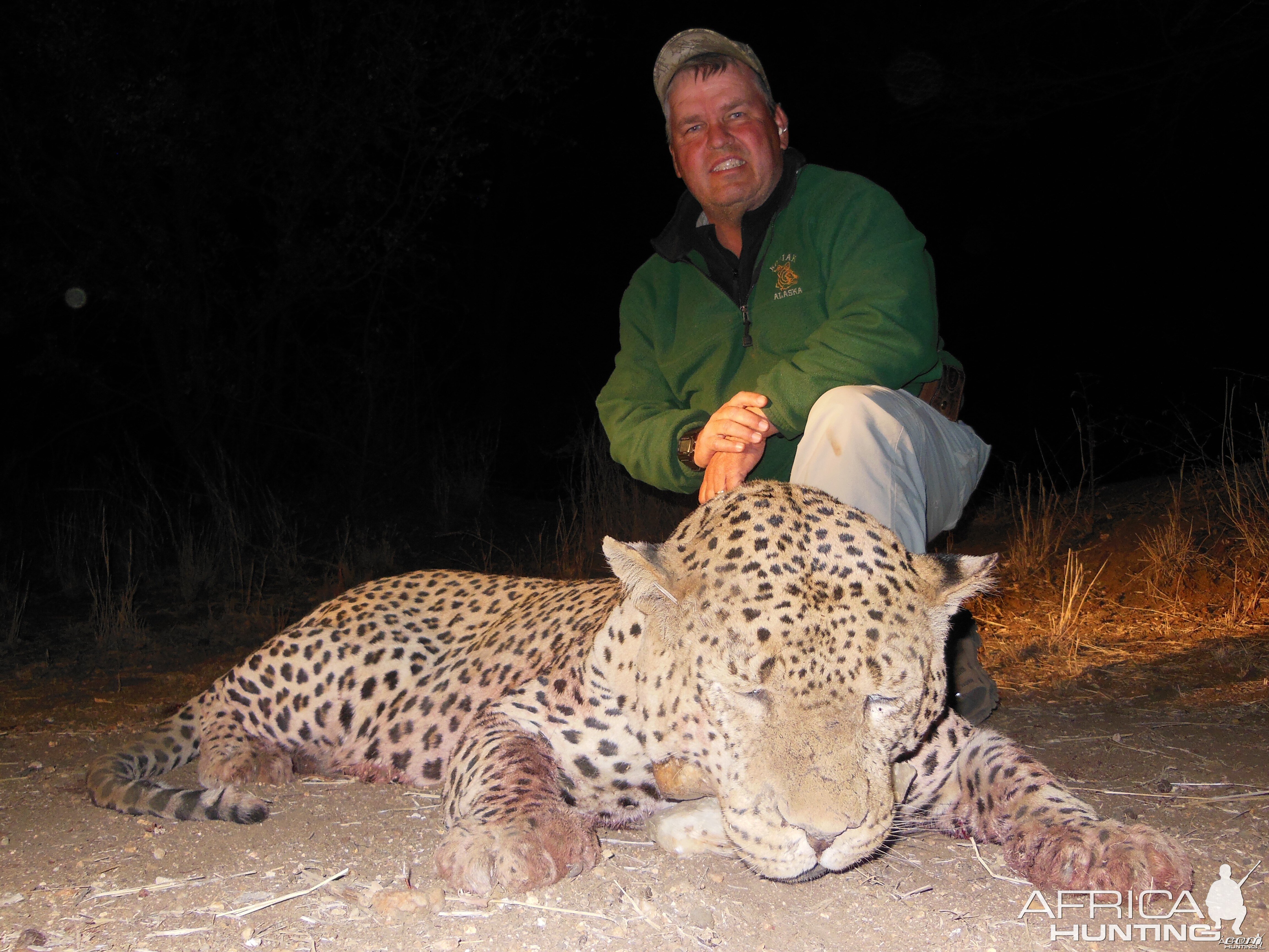 Leopard hunted with Ozondjahe Hunting Safaris in Namibia