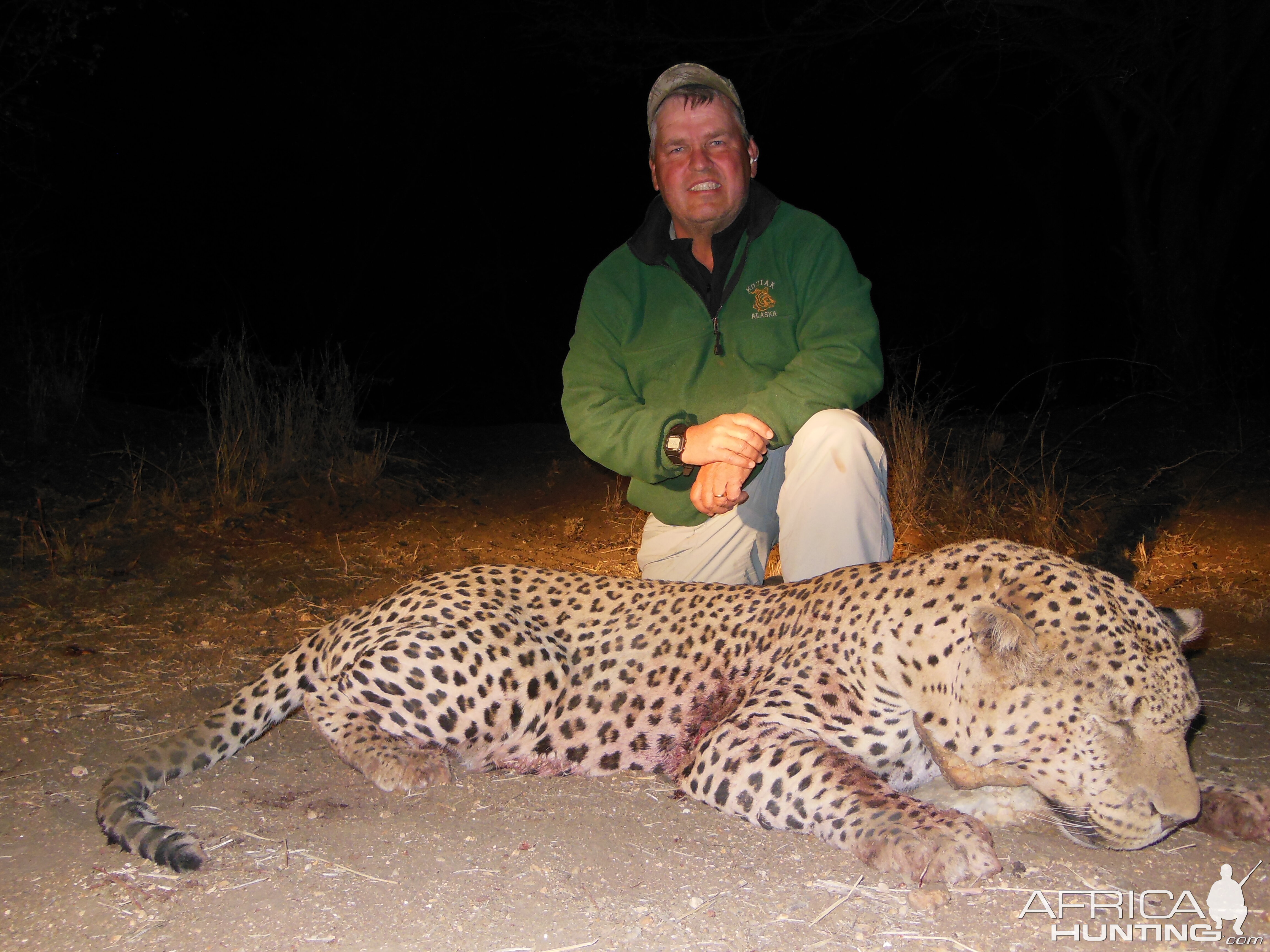 Leopard hunted with Ozondjahe Hunting Safaris in Namibia