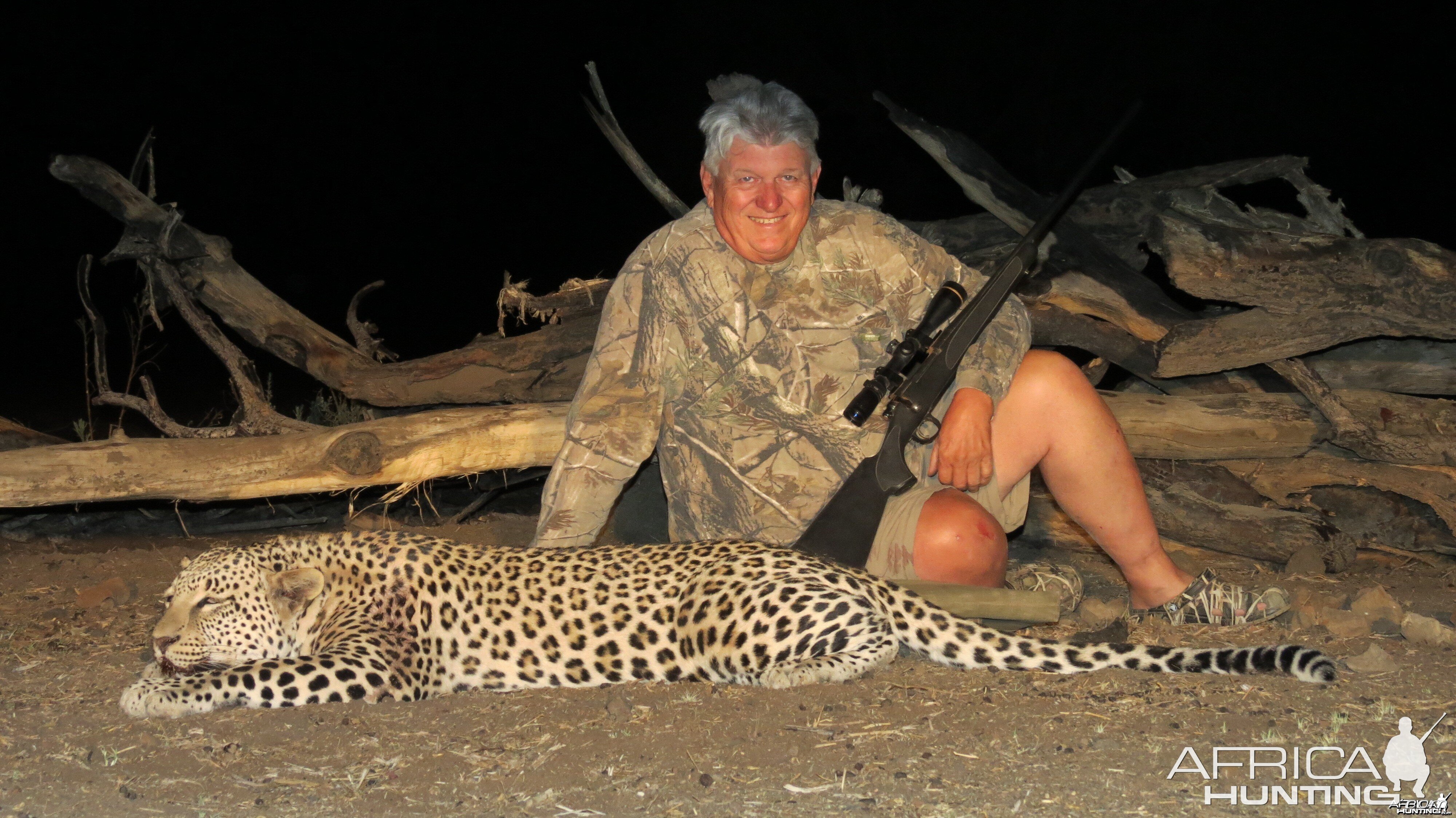 Leopard hunted with Ozondjahe Hunting Safaris in Namibia