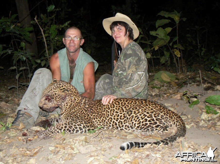 Leopard hunting in Central Africa