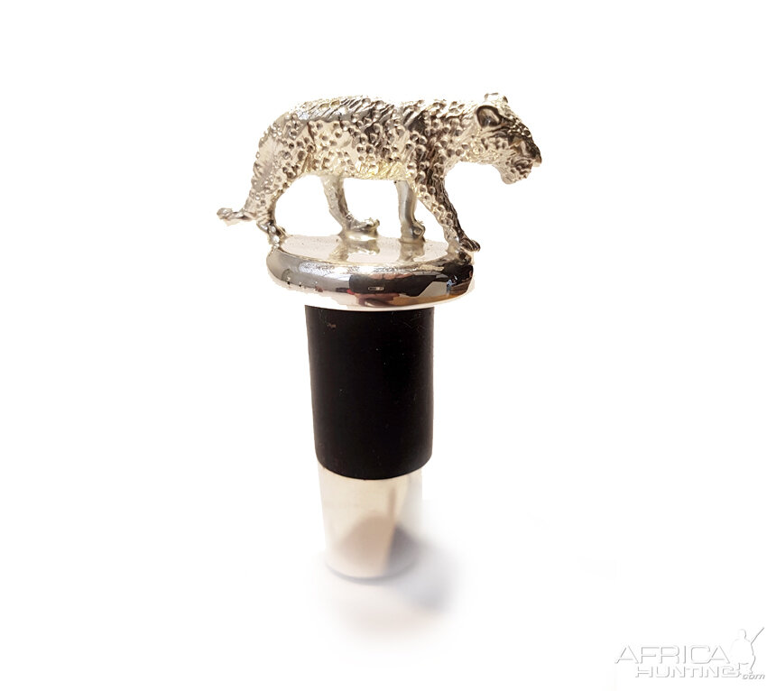 Leopard Plated Silver Bottle Stopper from African Sporting Creations