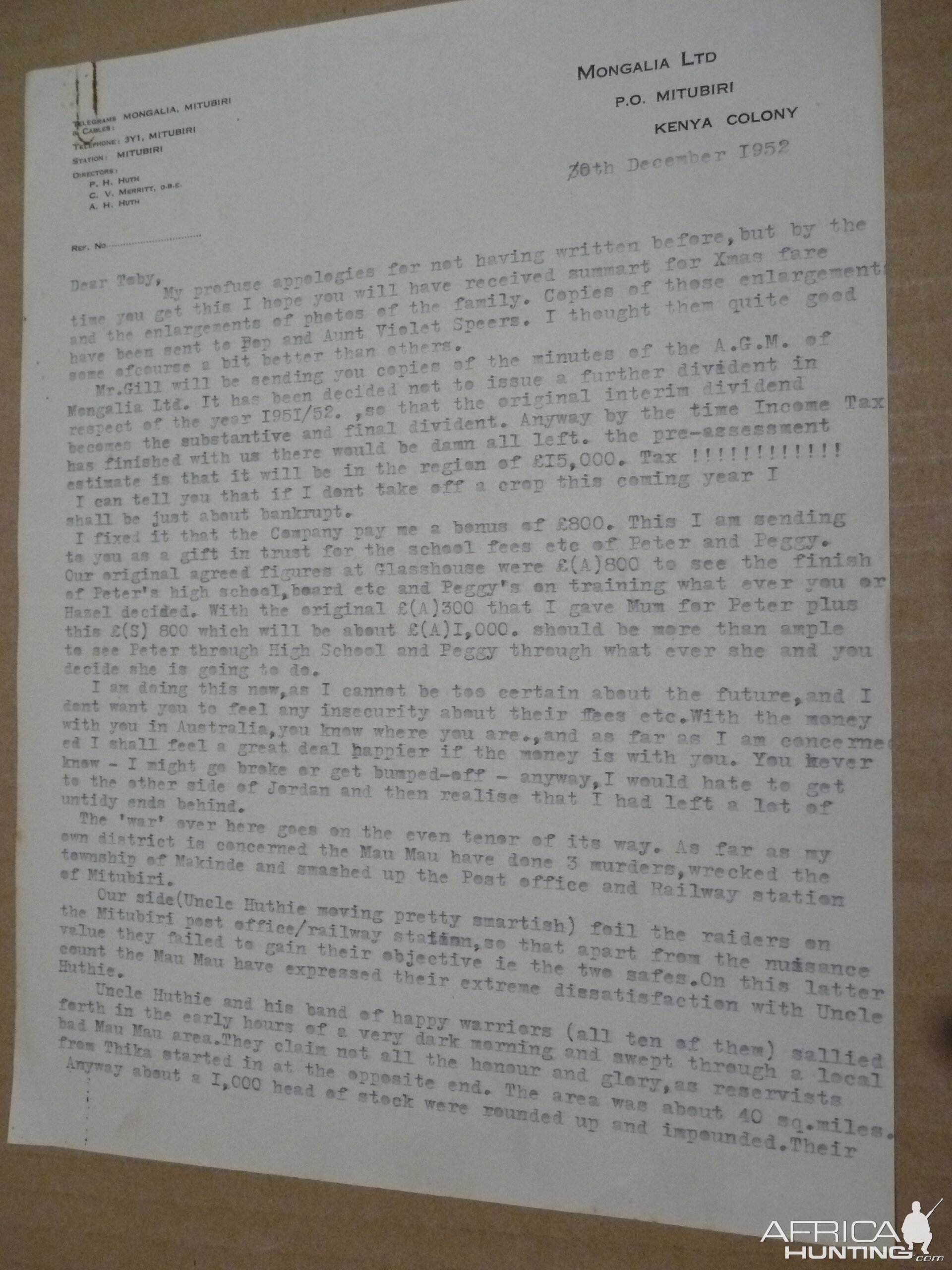 Letters during 'The Emergency'