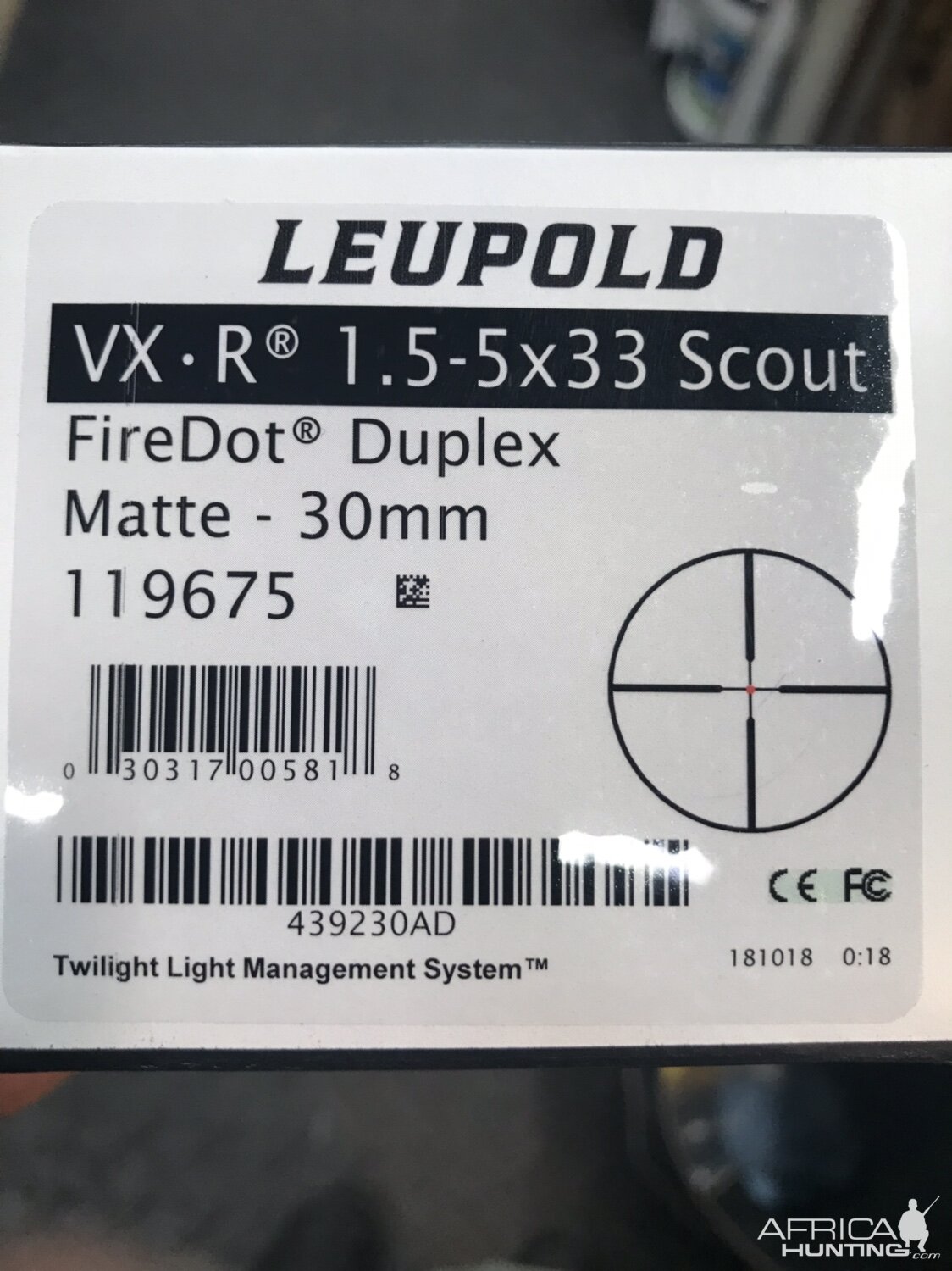 Leupold VXR Firedot 1.5-5x33 Scout Riflescope