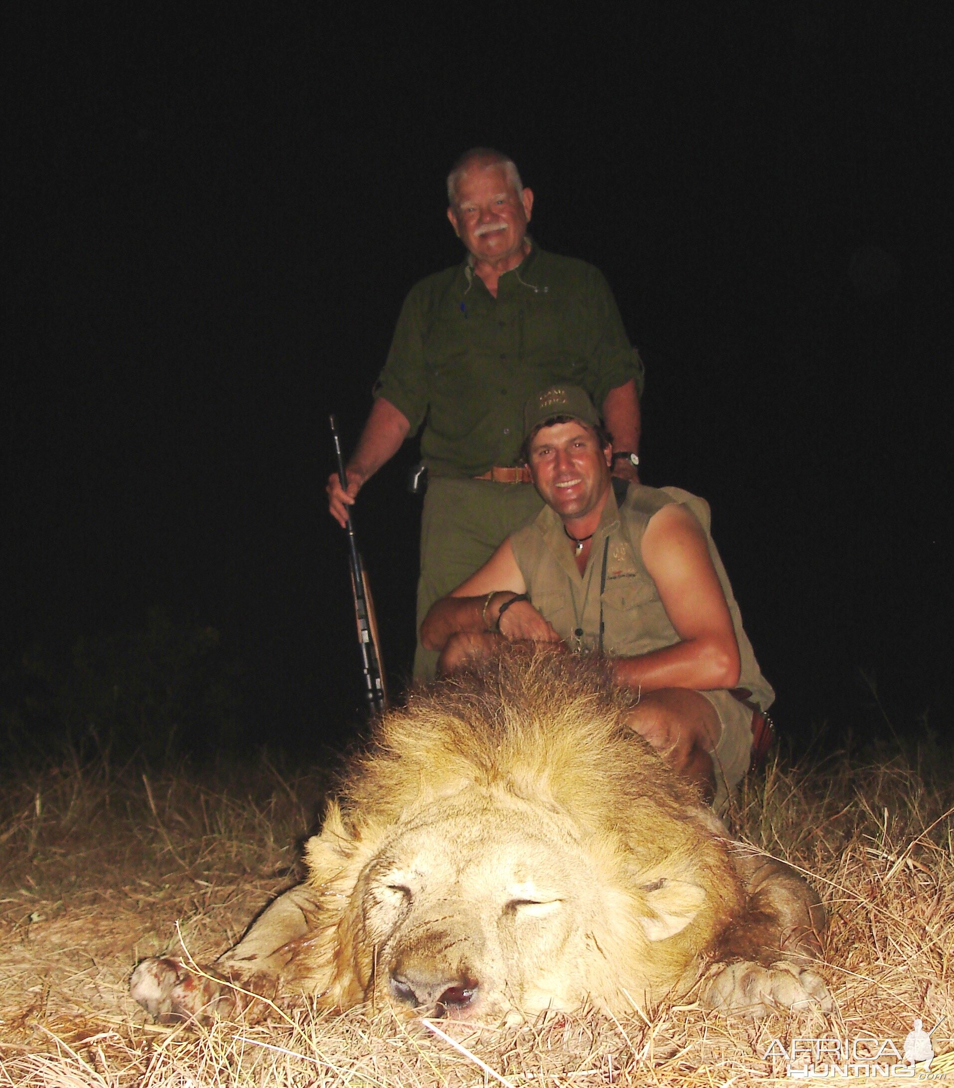 Lion hunt Selous Tanzania