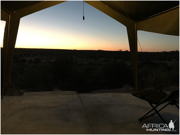 Magnificent sunrise over the hazy African plains