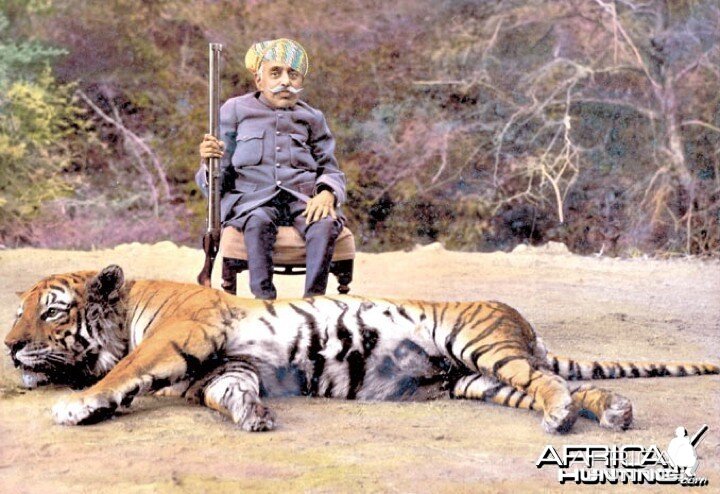 Maharaja Bhupal Singh with Tiger