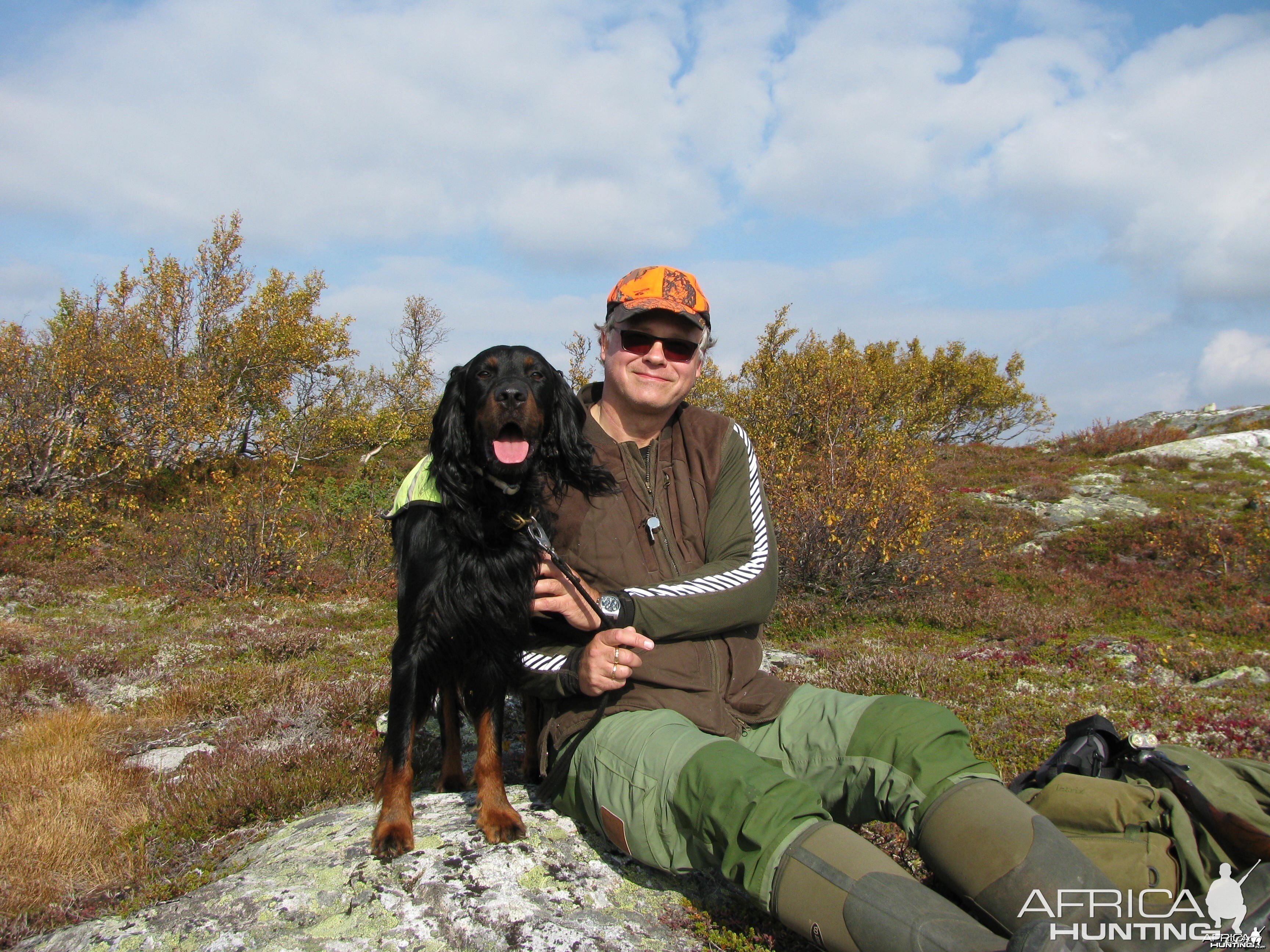 Me and my gundog in the mountains in Norway