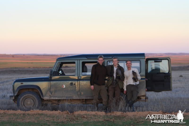 Me and two good friends hunting in Spain with Falcons