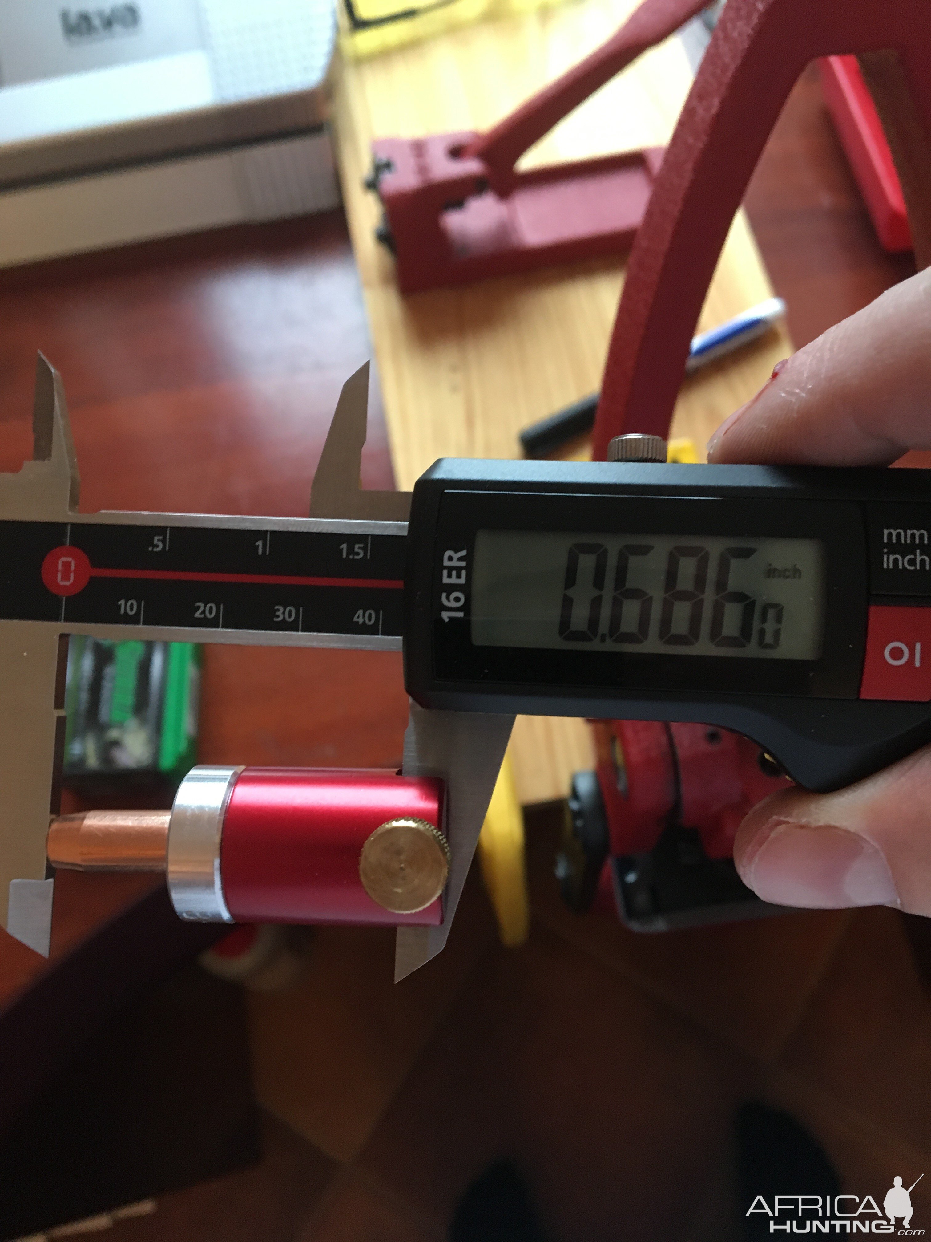 Measuring 30cal 165grain Sierra Tipped Game King projectiles