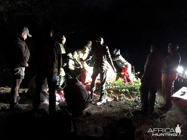 Meat was given to the employees of the conservancy and local residents